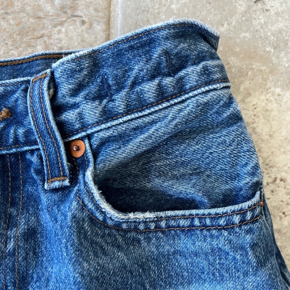 Madewell Superwide-Leg Jeans in Halleran Dark Medium Blue Wash, size 23 - Picture 7 of 14